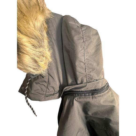 Noize Gray Ella Parka Winter Faux Fur Detachable Hood Jacket Women Sz L Ski Snow - Picture 6 of 16